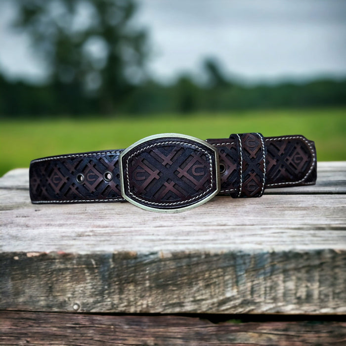 H040 FADED BROWN LEATHER BELT