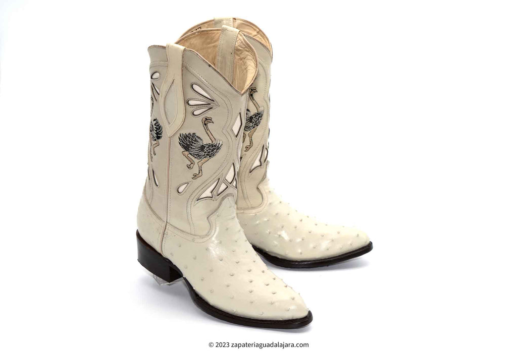 JB903 J-TOE FULL QUILL OSTRICH BONE | Genuine Leather Vaquero Boots and Cowboy Hats | Zapateria Guadalajara | Authentic Mexican Western Wear