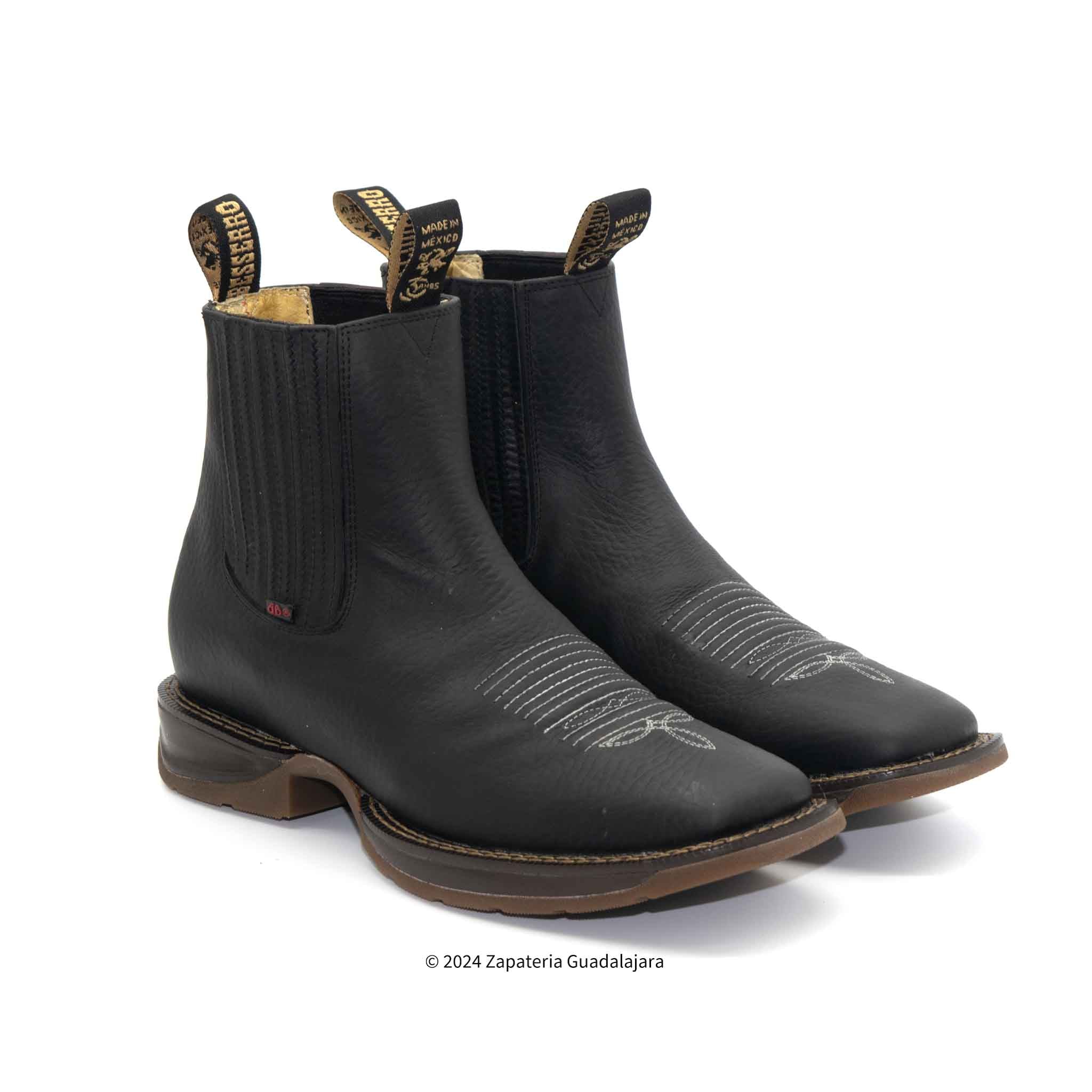 Daydo Rhino Black Square toe rubber sole leather boot | Genuine