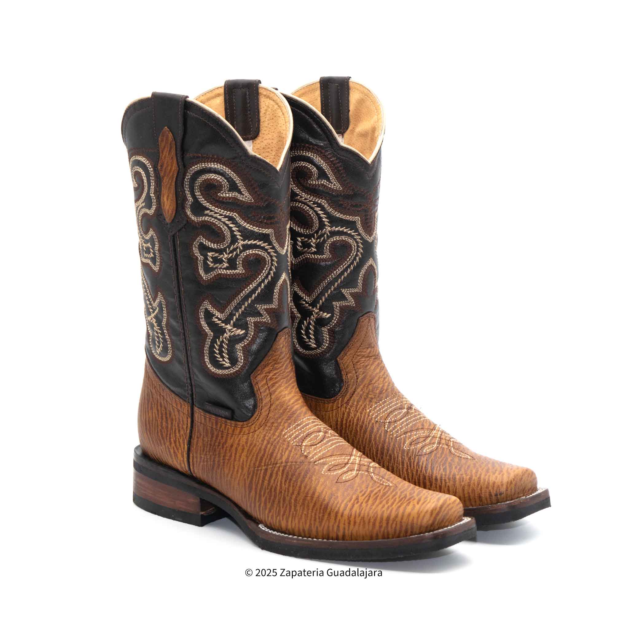 mens dress cowboy boots Men's Rodeo Cognac Rubber Sole Leather Boot-010146