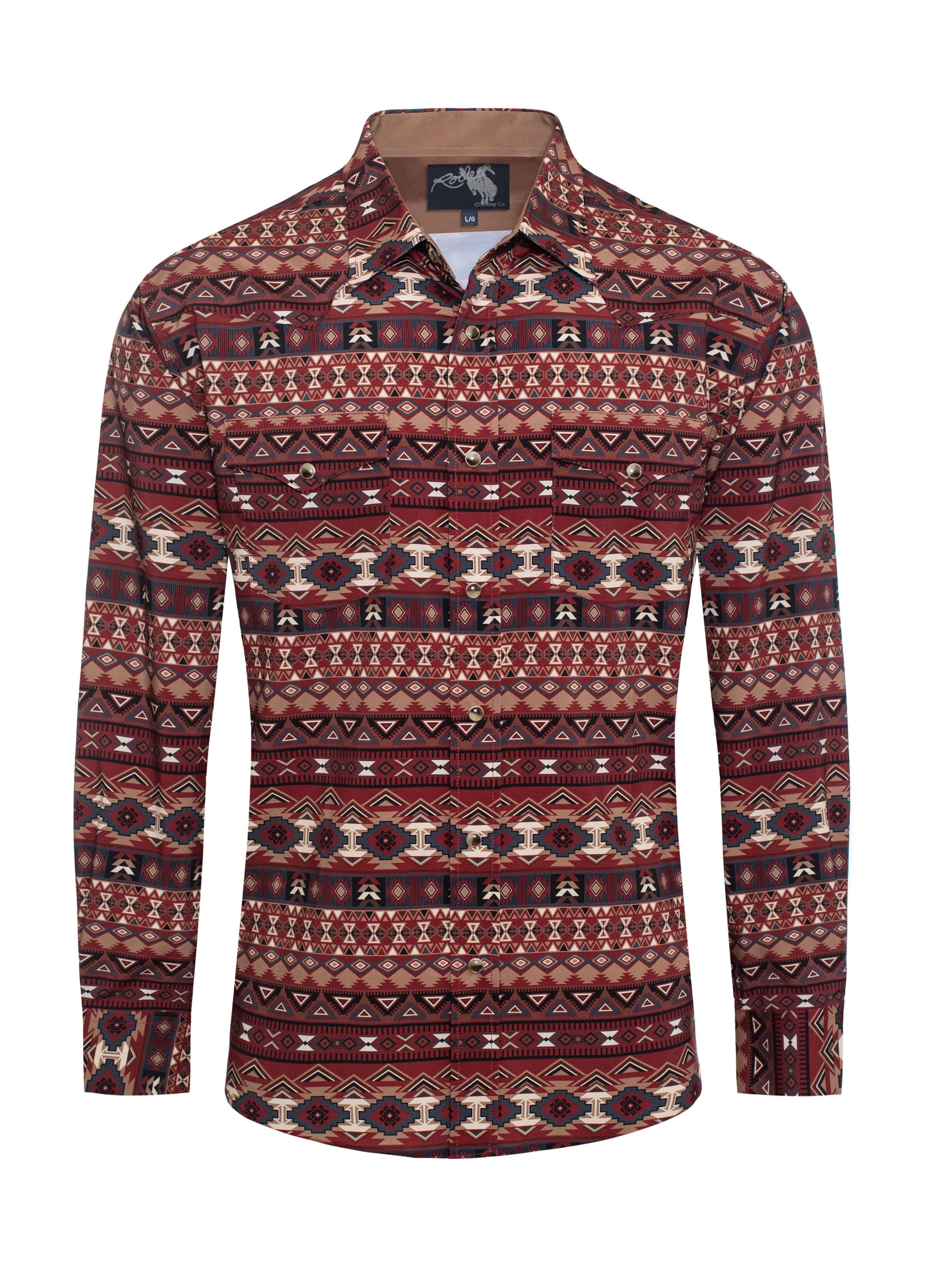 Men's Western Pearl Snap Aztec Print Shirt - MPS110L-124 | Genuine