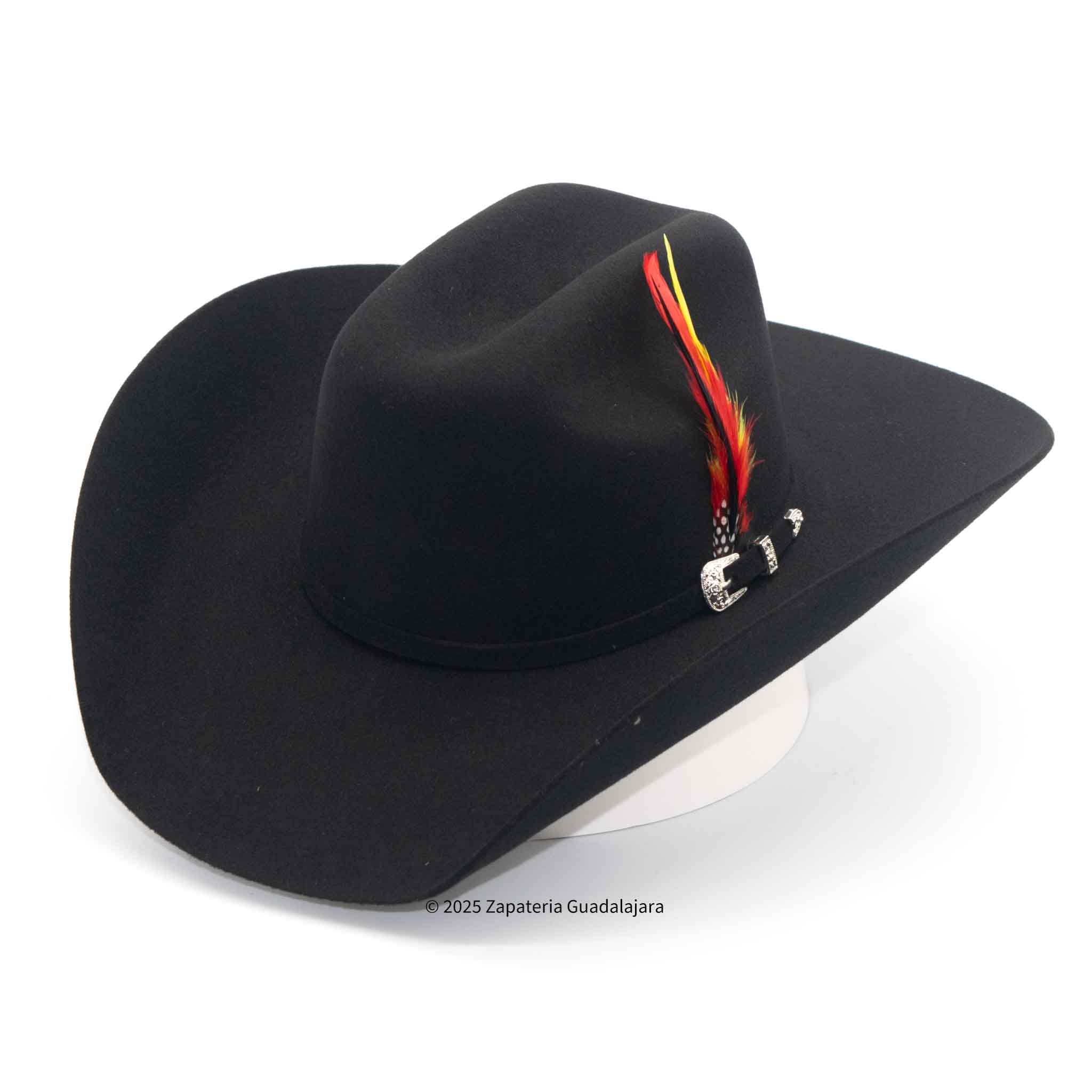 TENNESSEE 100X FELT COWBOY HAT MAVERICK BLACK | Genuine Leather