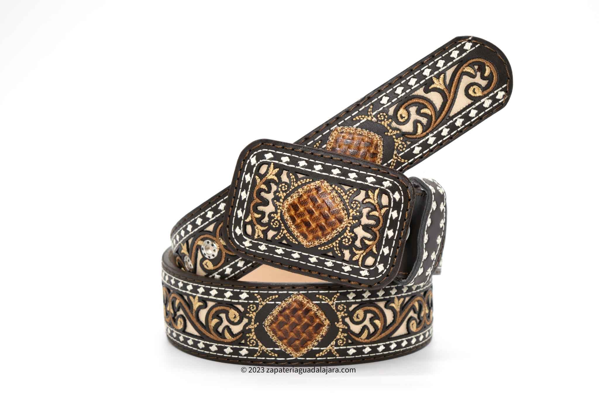 Men's Wild West Genuine Leather Laser Design Casual Belt 2C24U9951 main image 0