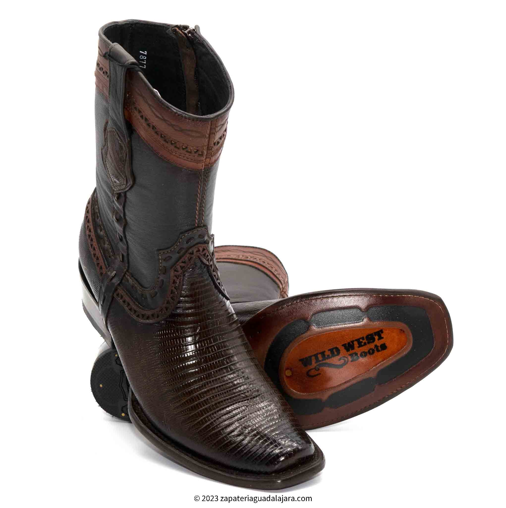 279B0716 DUBAI LIZARD TEJU FADED BROWN | Genuine Leather Cowboy