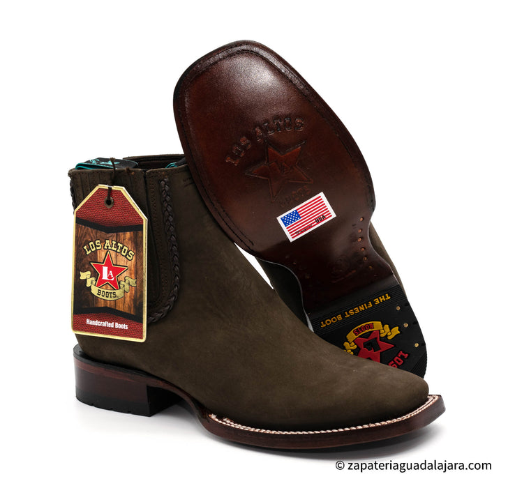 32BT6359 LADY LAURA WIDE SQUARE TOE NOBUCK BROWN | Genuine Leather Vaquero Boots and Cowboy Hats | Zapateria Guadalajara | Authentic Mexican Western Wear