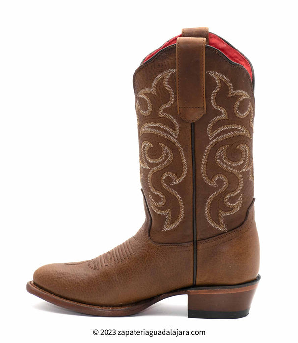 359940 OVAL TOE RAGE WALNUT | Genuine Leather Vaquero Boots and Cowboy Hats | Zapateria Guadalajara | Authentic Mexican Western Wear