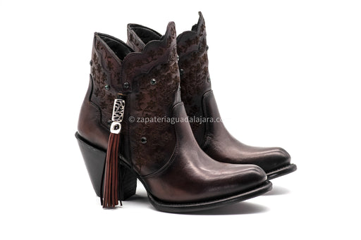 3688306 XIMENA BOVINE LEATHER BURGUNDY | Genuine Leather Vaquero Boots and Cowboy Hats | Zapateria Guadalajara | Authentic Mexican Western Wear