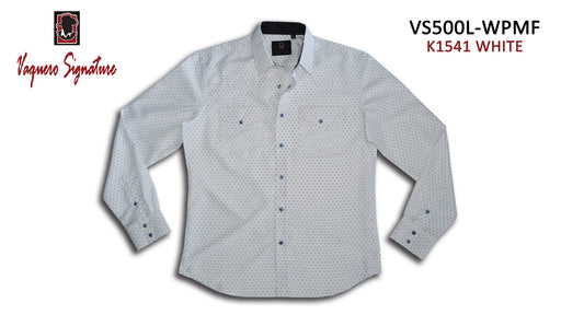 VS500L - WPMF K1541 WHITE Vaquero Signature Fashion Printed shirts | Genuine Leather Vaquero Boots and Cowboy Hats | Zapateria Guadalajara | Authentic Mexican Western Wear