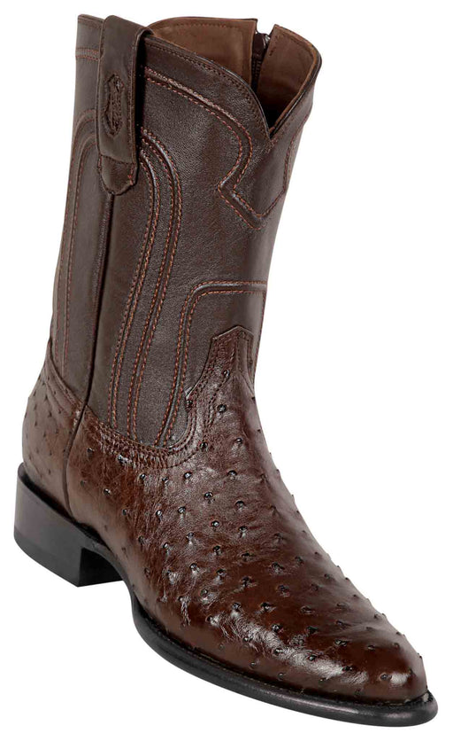 69Z0307 LOS ALTOS BOOTS OSTRICH ROPER BROWN | Genuine Leather Vaquero Boots and Cowboy Hats | Zapateria Guadalajara | Authentic Mexican Western Wear