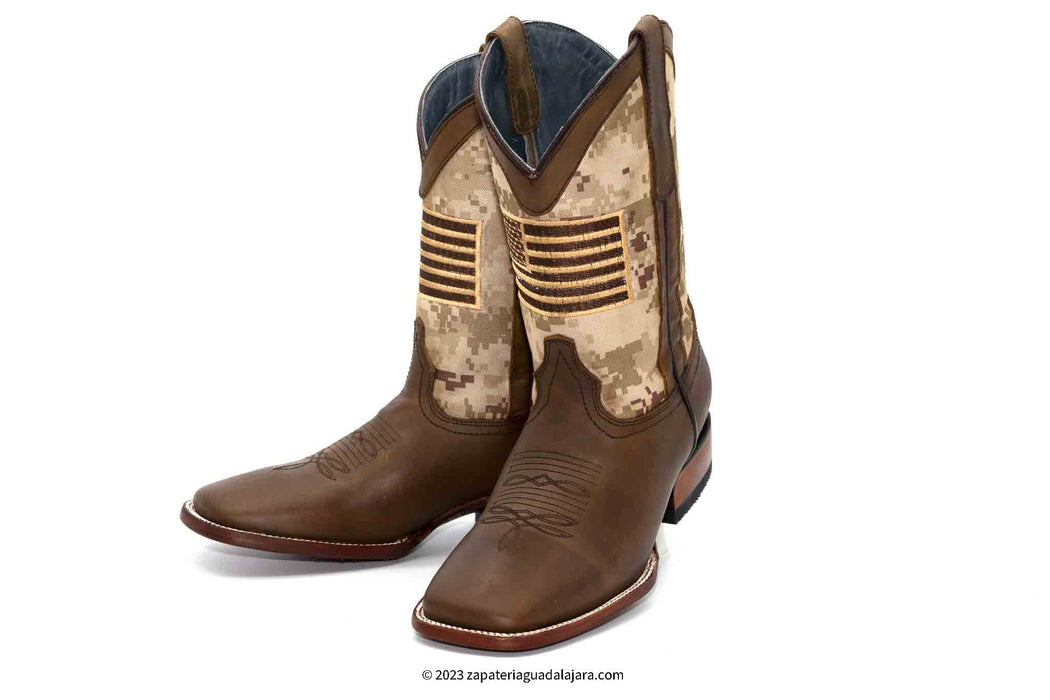 72B2841 WIDE SQUARE TOE CRAZY PAPAYA | Genuine Leather Vaquero Boots and Cowboy Hats | Zapateria Guadalajara | Authentic Mexican Western Wear