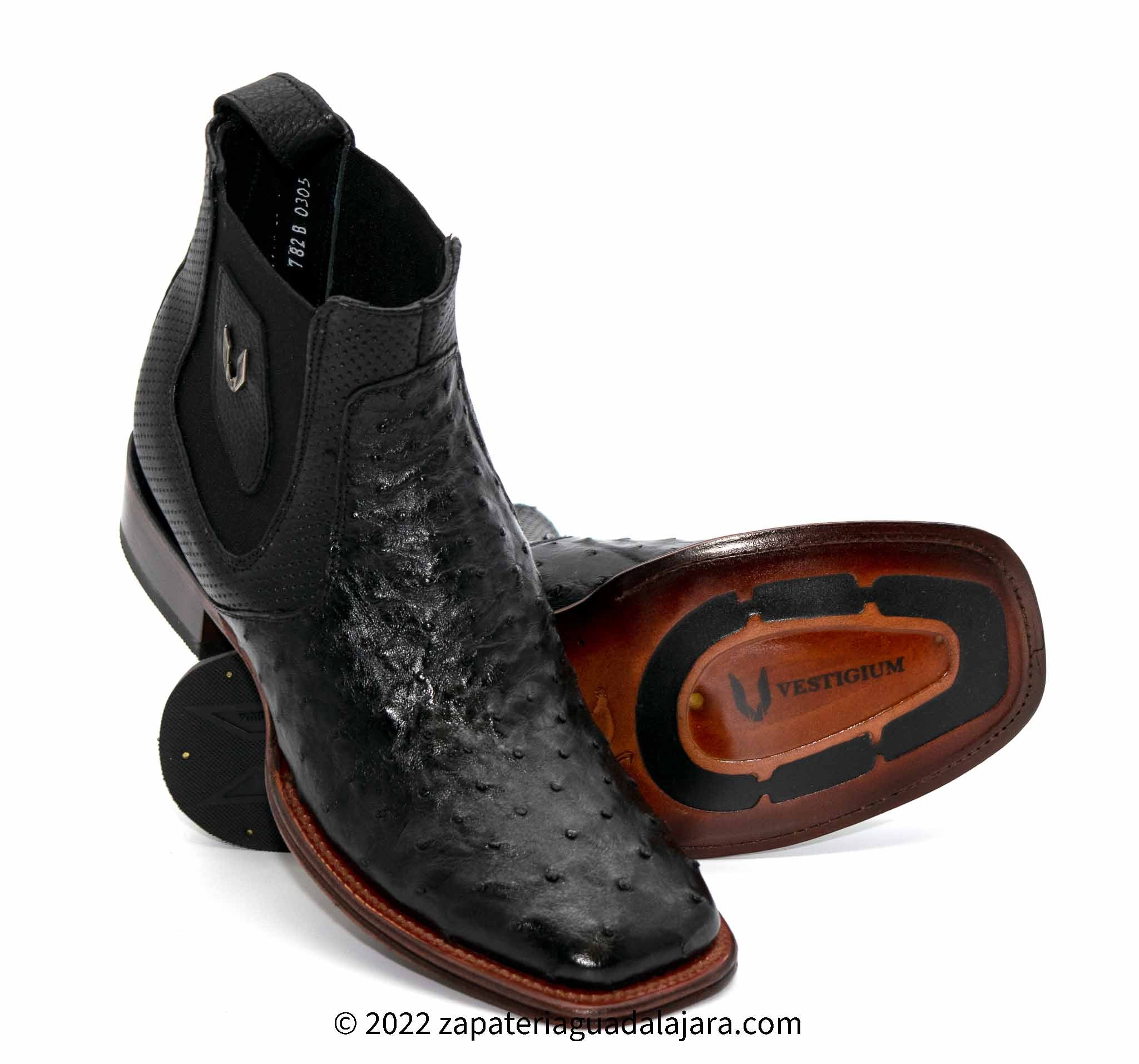 VESTIUM Ave Panza Black Smooth Genuine Ostrich Size 12 E E New Durango Men main image 3