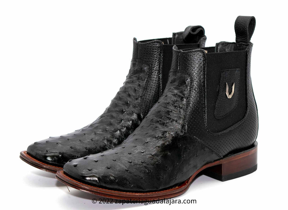 VESTIGIUM 782B0305 OSTRICH BLACK | Genuine Leather Vaquero Boots and Cowboy Hats | Zapateria Guadalajara | Authentic Mexican Western Wear