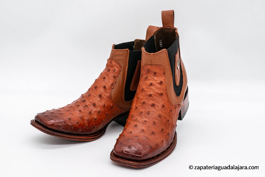 VESTIGIUM 782B0357 OSTRICH FADED COGNAC | Genuine Leather Vaquero Boots and Cowboy Hats | Zapateria Guadalajara | Authentic Mexican Western Wear