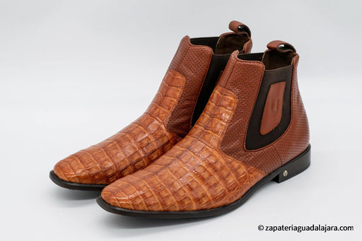 VESTIGIUM 7BV018203 CHELSEA CAIMAN BELLY COGNAC | Genuine Leather Vaquero Boots and Cowboy Hats | Zapateria Guadalajara | Authentic Mexican Western Wear