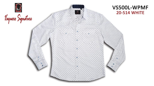 VS500L - WPMF 20-514 WHITE Vaquero Signature Fashion Printed shirts | Genuine Leather Vaquero Boots and Cowboy Hats | Zapateria Guadalajara | Authentic Mexican Western Wear