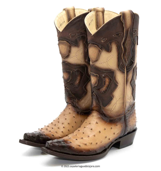 94RD0315 SNIP TOE OSTRICH FADED ORYX | Genuine Leather Vaquero Boots and Cowboy Hats | Zapateria Guadalajara | Authentic Mexican Western Wear