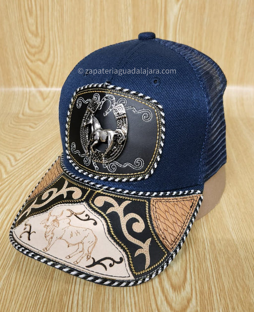 GORRAS CHARRAS BLUE/BLUE (varied designs) | Genuine Leather Vaquero Boots and Cowboy Hats | Zapateria Guadalajara | Authentic Mexican Western Wear