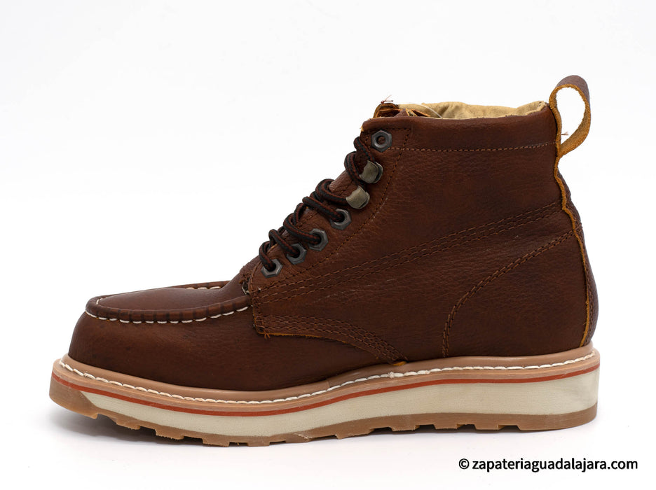 CB-2020 5" ZZDD STEEL-TOE MOC TOE BROWN FLOATER | Genuine Leather Vaquero Boots and Cowboy Hats | Zapateria Guadalajara | Authentic Mexican Western Wear