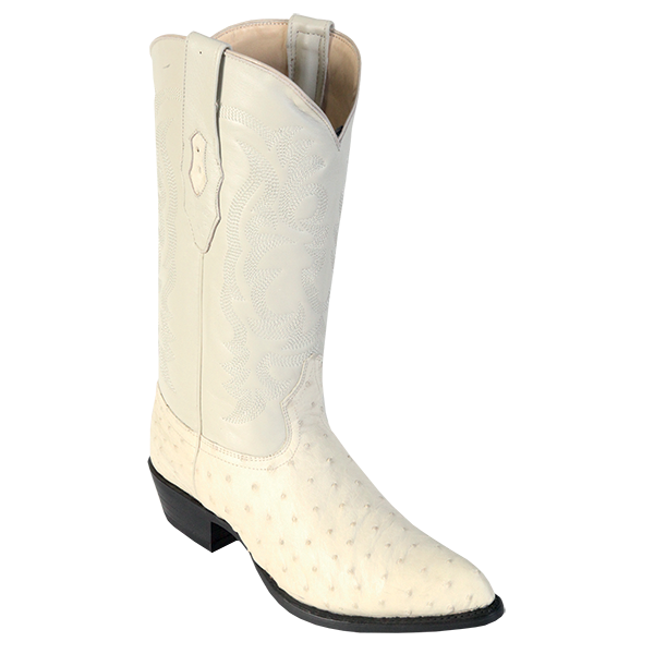 Western Wear Men's White Cowboy Boots LA-990304 OSTRICH J-TOE