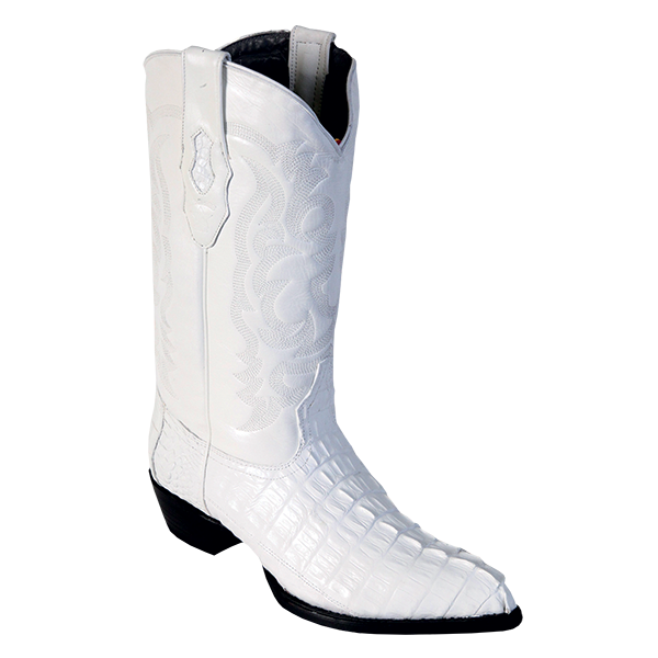 Los Altos Caiman Tail J Toe Boot White