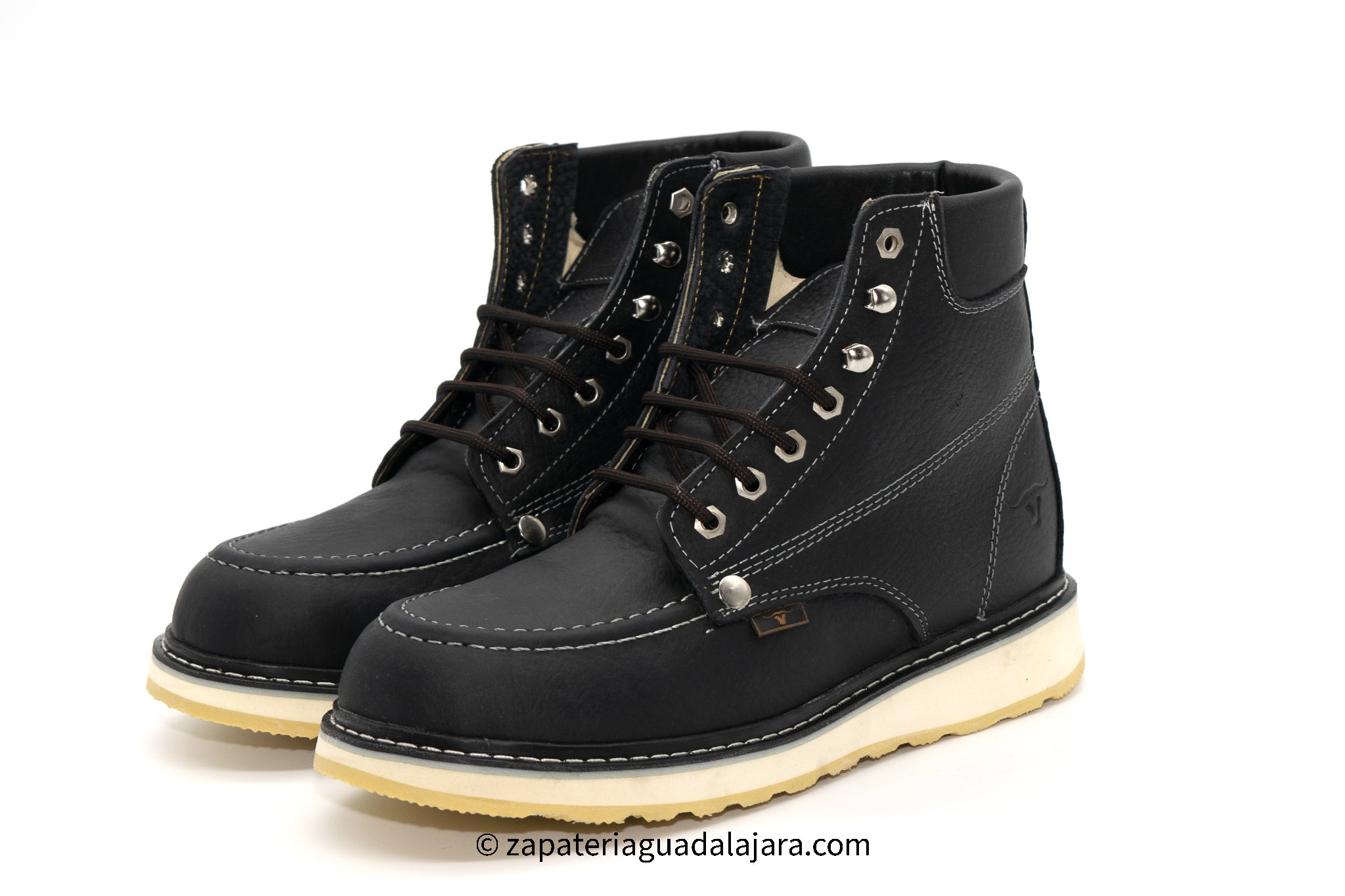 MEN'S 3EYELET MOC TOE BLACK 在原みゆ紀 Frontier Moc Toe Work Boot - Jet Black – Bonanza Boots