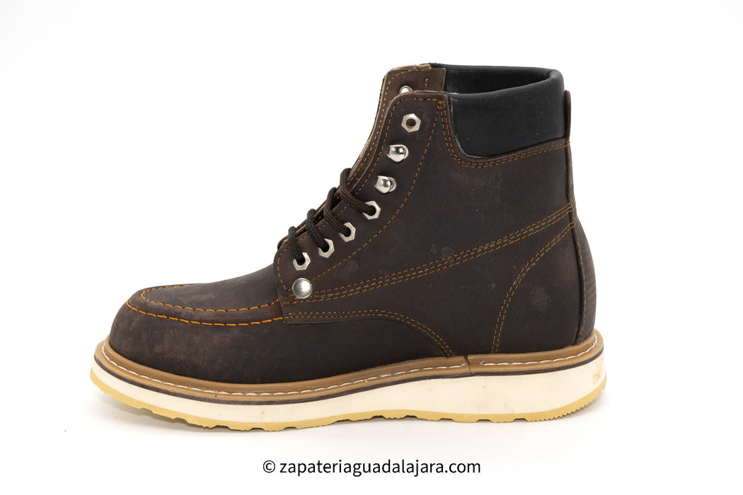 HB80194 CHOCOLATE MOC TOE | Genuine Leather Vaquero Boots and Cowboy Hats | Zapateria Guadalajara | Authentic Mexican Western Wear