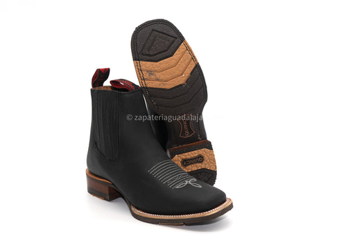 Q82BU2705 WIDE SQUARE FLOTER BLACK RUBBER SOLE | Genuine Leather Vaquero Boots and Cowboy Hats | Zapateria Guadalajara | Authentic Mexican Western Wear