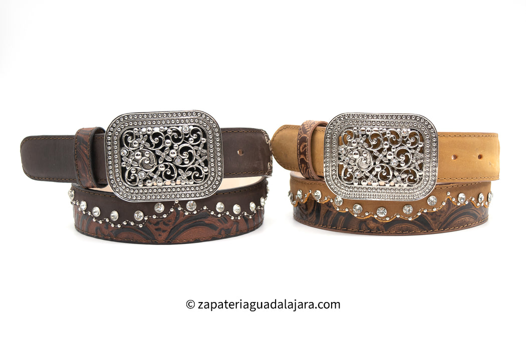QC-253 RODEO BELT CHOCO | Genuine Leather Vaquero Boots and Cowboy Hats | Zapateria Guadalajara | Authentic Mexican Western Wear