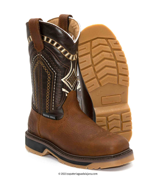 SB5002 SQUARE TOE DOUBLE DENSITY OCRE | Genuine Leather Vaquero Boots and Cowboy Hats | Zapateria Guadalajara | Authentic Mexican Western Wear