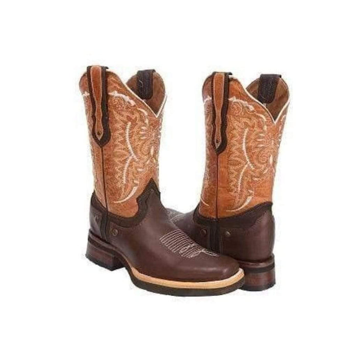 SG512 Rodeo Boot Brown Rubber Sole | Genuine Leather Vaquero Boots and Cowboy Hats | Zapateria Guadalajara | Authentic Mexican Western Wear