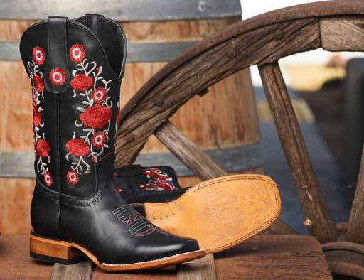 JB16-17 WIDE SQUARE TOE | Genuine Leather Vaquero Boots and Cowboy Hats | Zapateria Guadalajara | Authentic Mexican Western Wear