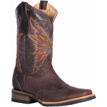 VE-519 MEN RODEO BROWN BOOT | Genuine Leather Vaquero Boots and Cowboy Hats | Zapateria Guadalajara | Authentic Mexican Western Wear