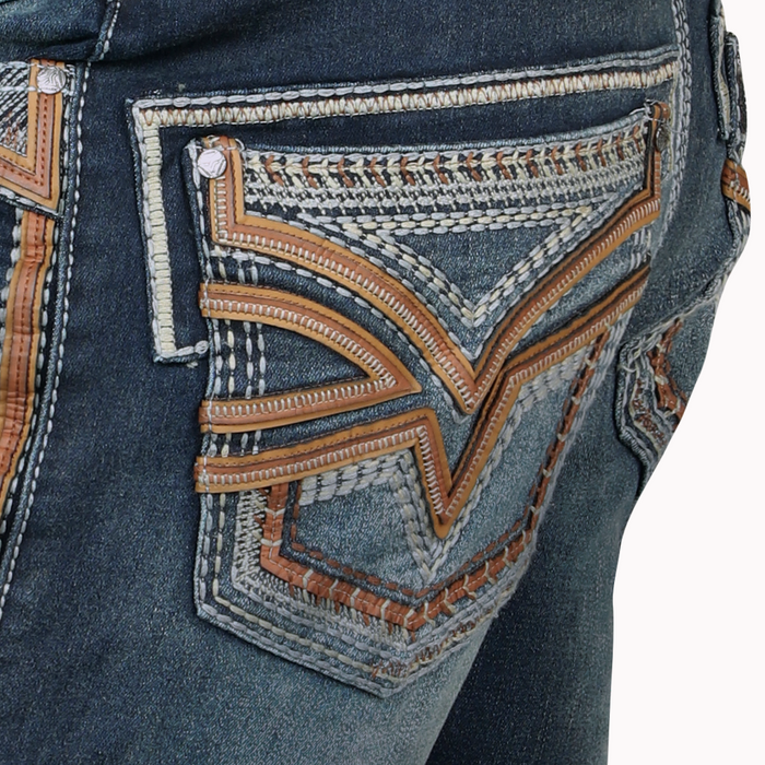 Dark Blue Western Stretch Premium Demin Jeans-LAM12101