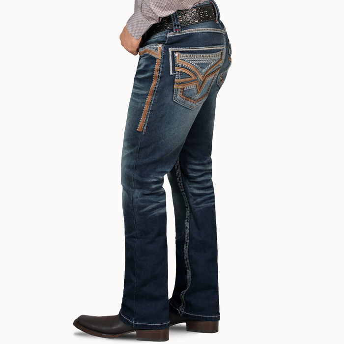 Dark Blue Western Stretch Premium Demin Jeans-LAM12101