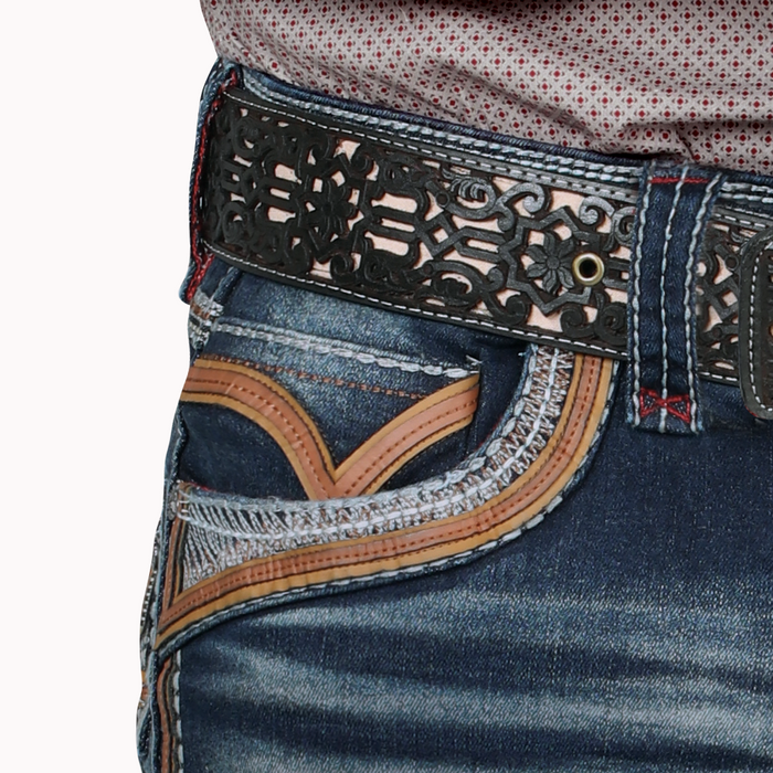 Dark Blue Western Stretch Premium Demin Jeans-LAM12101