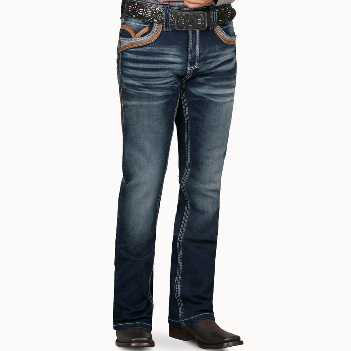 Dark Blue Western Stretch Premium Demin Jeans-LAM12101