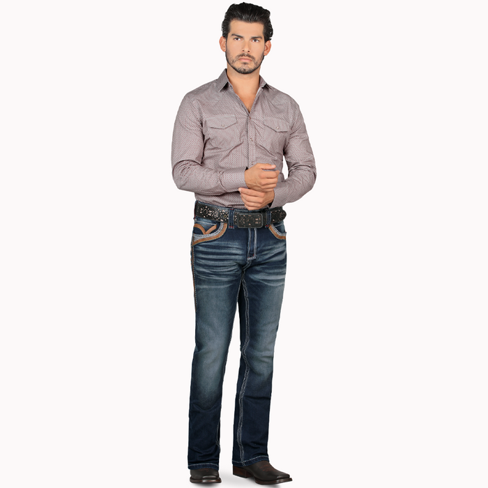 Dark Blue Western Stretch Premium Demin Jeans-LAM12101