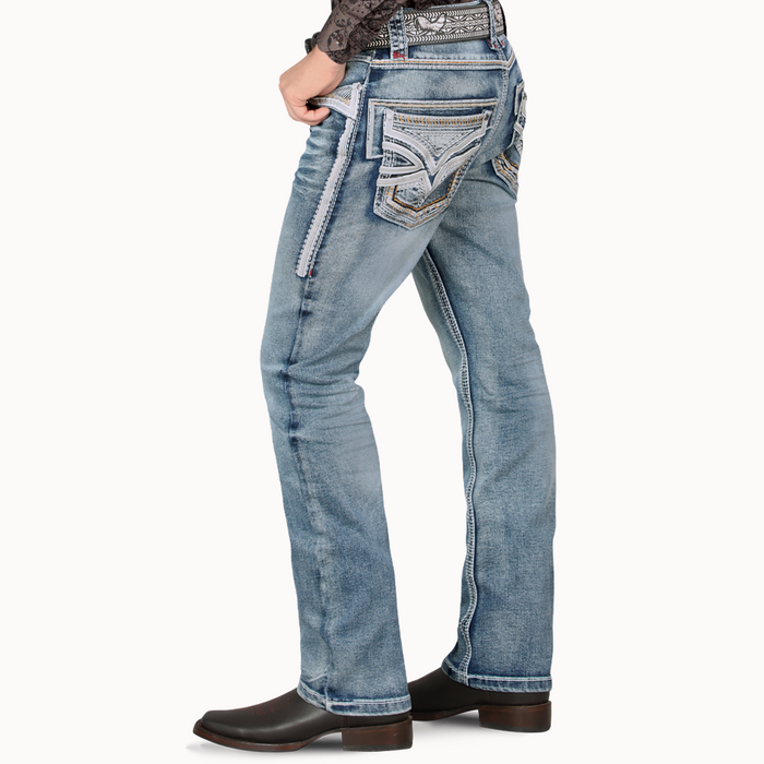 Medium Blue Western Stretch Premium Demin Jeans-LAM12101