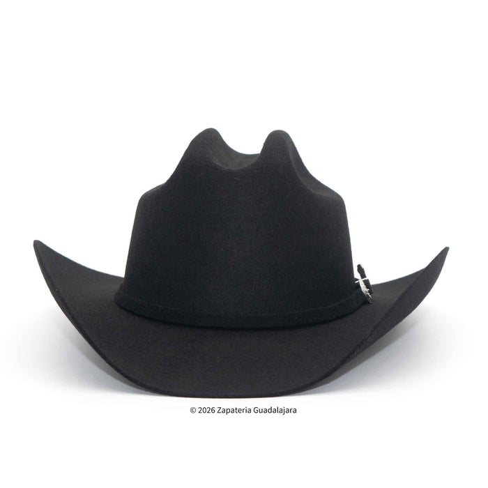 Black cowboy hat on a white background