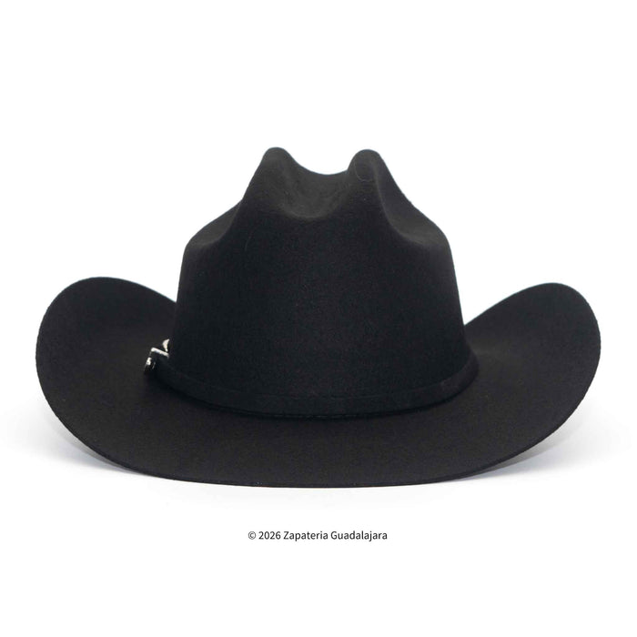 Black cowboy hat on a white background