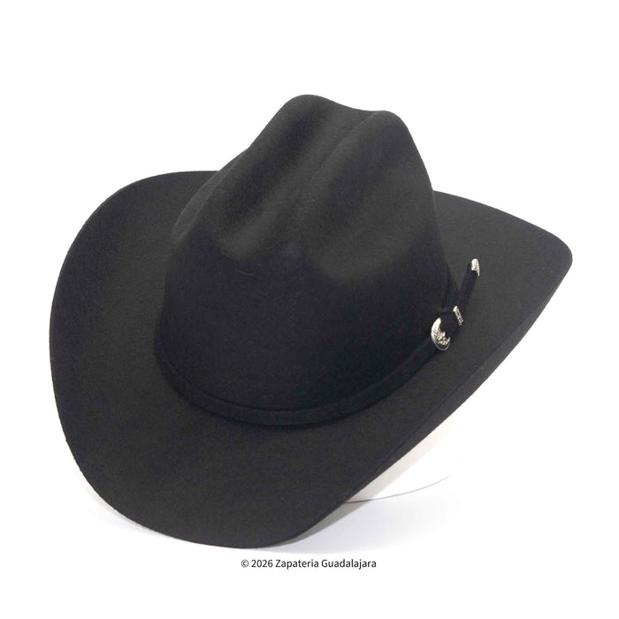 Black cowboy hat on a white background