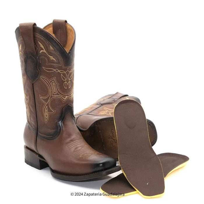 ARB046C MEN SQUARE TOE HONEY LEATHER BOOT