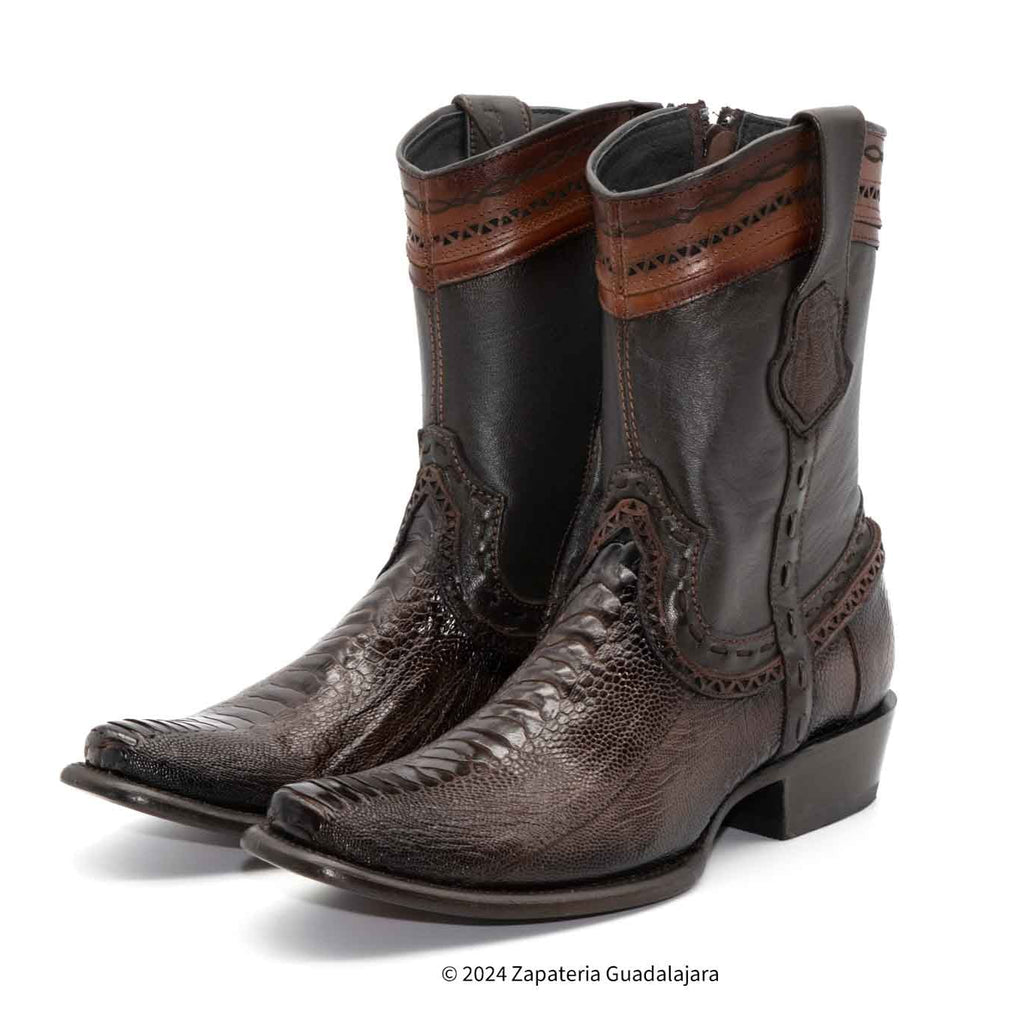 i shii ghost leather dirby サイズ44 Men's Dubai Ostrich Leg Faded Brown Leather Boot-279B0516