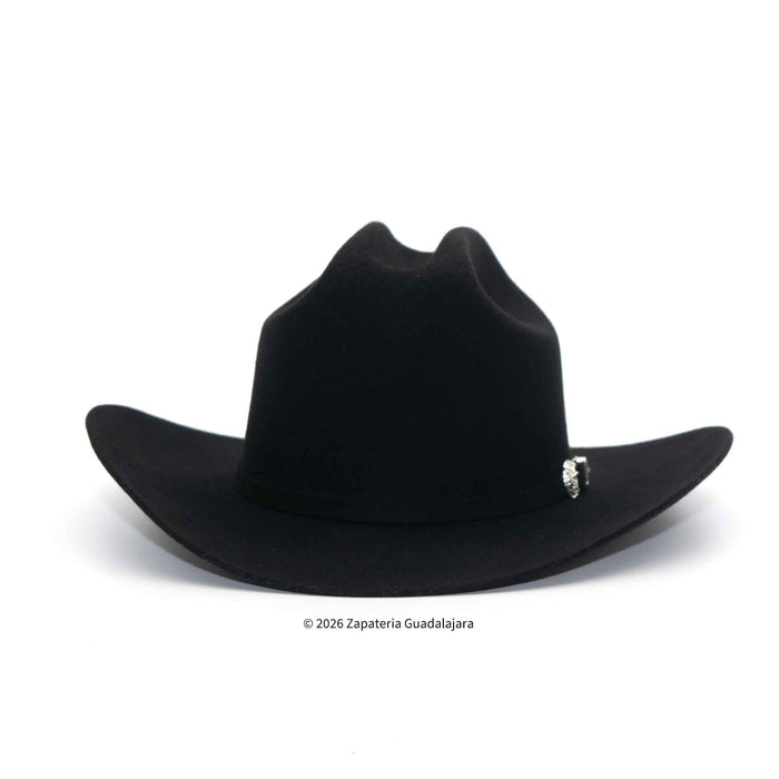 Black cowboy hat on a white background