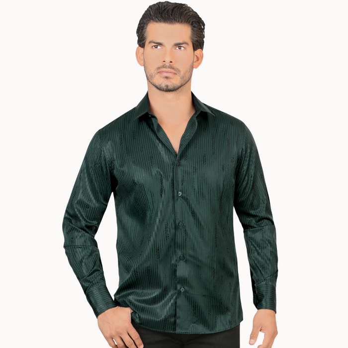 Green Long Sleeve Western Fashion Shirt-MT0827