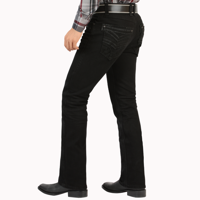 Black Western Stretch Premium Demin Jeans-LAM26503
