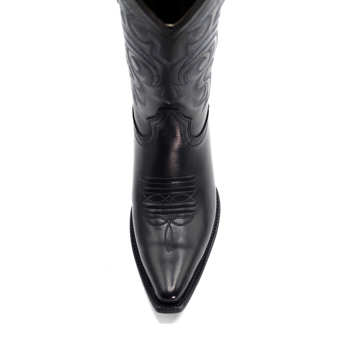 25335003101 MEN SNIP TOE BLACK LEATHER BOOT