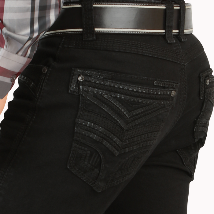 Black Western Stretch Premium Demin Jeans-LAM26503