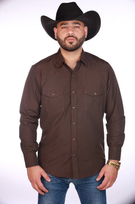 144 SOLID BROWN VAQUERO FASHION SHIRTS | Genuine Leather Cowboy Boots and Hats Zapateria Guadalajara 144 SOLID BROWN VAQUERO FASHION SHIRTS | Genuine Leather Cowboy Boots and Hats Zapateria Guadalajara