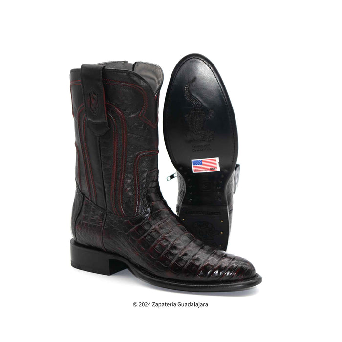 69Z8218 MEN LOS ALTOS BOOTS CAIMAN BELLY ROPER BLACK CHERRY LEATHER BOOT (Copy)